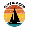 Sailing, off-grid, sailboat with sunset