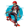 Skateboarding Skeleton