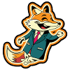 Fröhliches Fuchs-Maskottchen springt lustiges Design