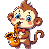 Jazz Monkey Saxophonist Music Chimpanzee