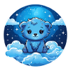 Baby lion on clouds
