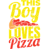 This boy loves pizza