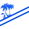 Santorini Greece flag palm trees