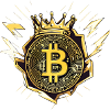 King Bitcoin with lightning bolts