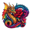 Drache mit Ros