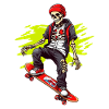 Skateboarding Skeleton