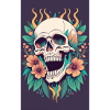 Skull and flowers