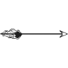 Drawn arrow with fire