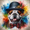 Engelsk Bulldog Splash Art