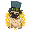 Dog Pug Hat Laurel Wreath