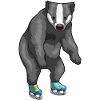 Dachs Eislaufen Schlittschuhe