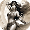 Mystical oriental belly dancer