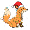 Fuchs mit Weihnachtsmütze