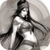 Mystical oriental belly dancer