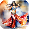 Mystical oriental belly dancer