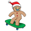 Gingerbread Man Christmas Skateboard