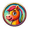 Pferd, Pferdekopf in Comicstyle