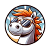 Pferd mit Sonnenbrille in Comicstyle