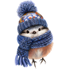 Winter Bird with Scarf