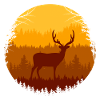 autumn forest and deer