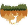tiefer Wald und Hirsche