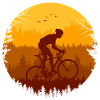 cycling and autumn forest