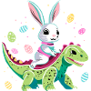 Easter Bunny Rides Dinosaur