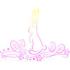Osterhase Silhouette mit Ostereiern