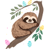 Easter Sloth with Easter Eggs