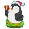 Pingouin Noël père Noël chapeau