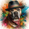 Pitbull peinture Splash Art