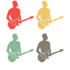 Bunte Gitarristen Harmonie Geschenk-Shirt