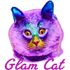 glam cat,cat,pink, glamorous, cross-eyed