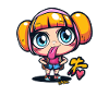 Ilustración traviesa de chica anime de dibujos animados