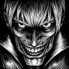 evil anime black & white