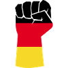 Holding up German fist