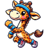 Jogging Giraffe Fitness Cartoon