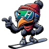 Emu Snowboarder Aventure hivernale