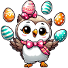 Easter Egg Owl Juggling