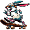 Cool Skateboarder Easter Bunny Design