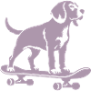 Chien Beagle Skateboard Skateboarder Silhouette