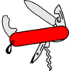 Red survival knife