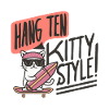 CAT. SKATE BOARD. SURFING