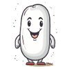 Funny Cartoon White Bean