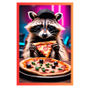 Raccoon with Pizza Neon Cap