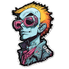 Blue Punk avec des lunettes néon