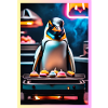 Penguin BBQ Party Neon Cake