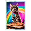 Rainbow cat with pizza