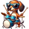 Dachshund Drummer Viennese Dog Motif