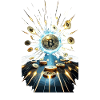 Bitcoin Explosion Digital Art Design